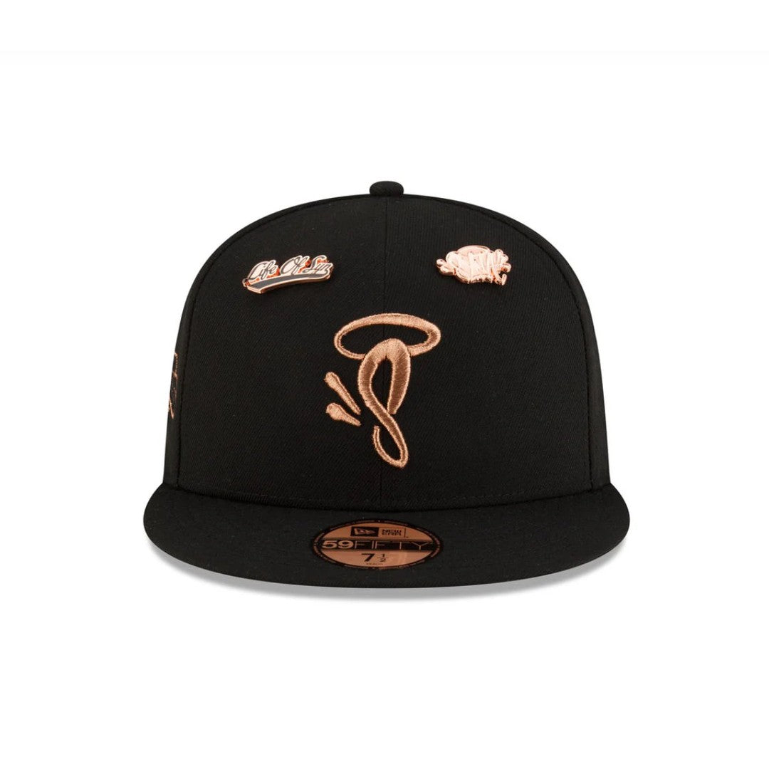 Central Cee x New Era Syna Black & Rose Gold 59FIFTY Fitted Cap plugstationuk-limited