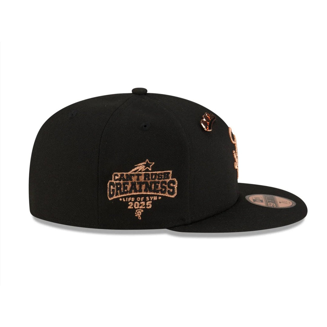 Central Cee x New Era Syna Black & Rose Gold 59FIFTY Fitted Cap plugstationuk-limited