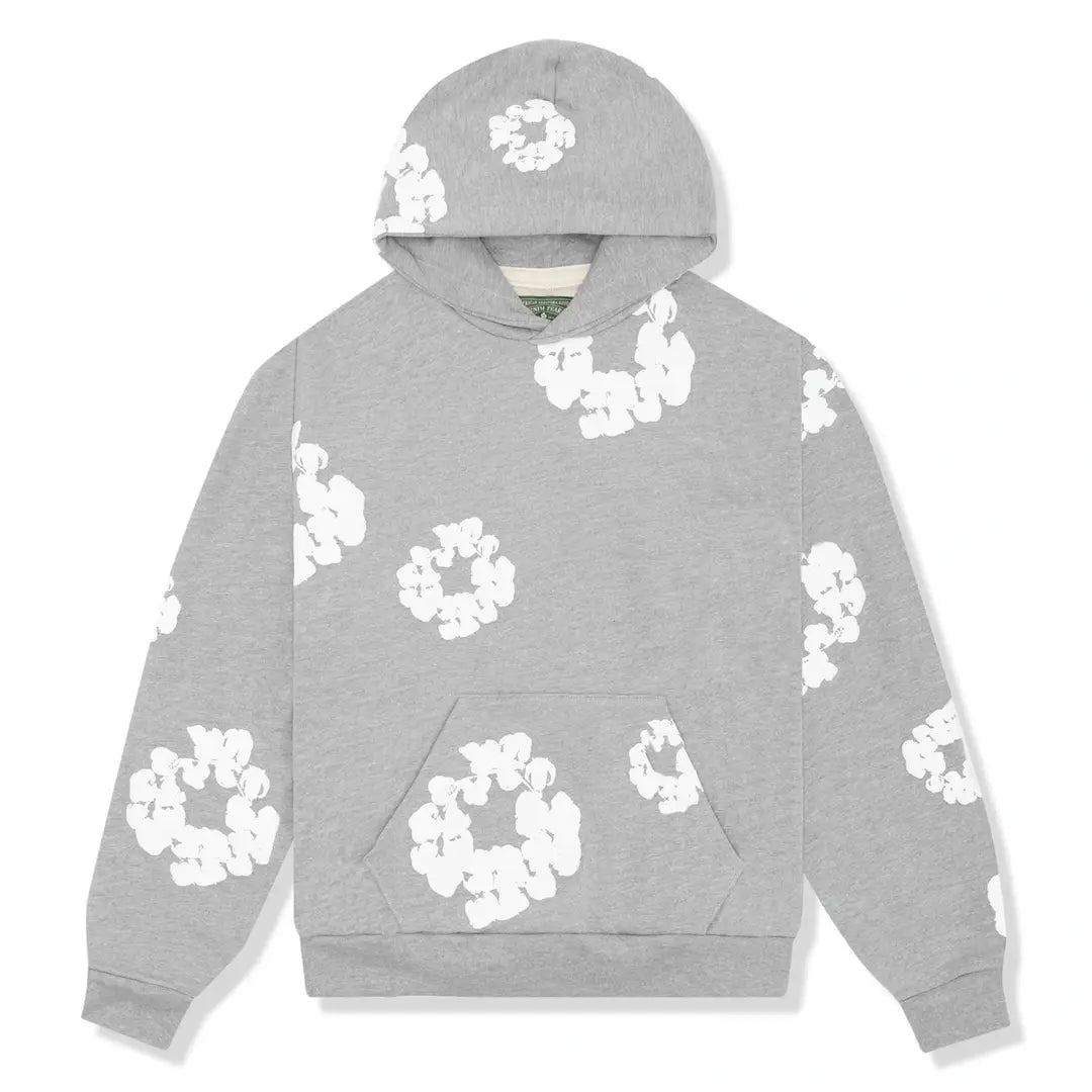 Denim Tears The Cotton Wreath Hooded Sweatshirt 'Grey' | Plugstationuk
