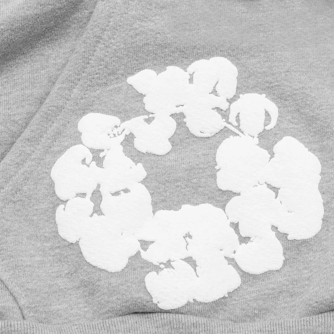 Denim Tears The Cotton Wreath Hooded Sweatshirt 'Grey' | Plugstationuk