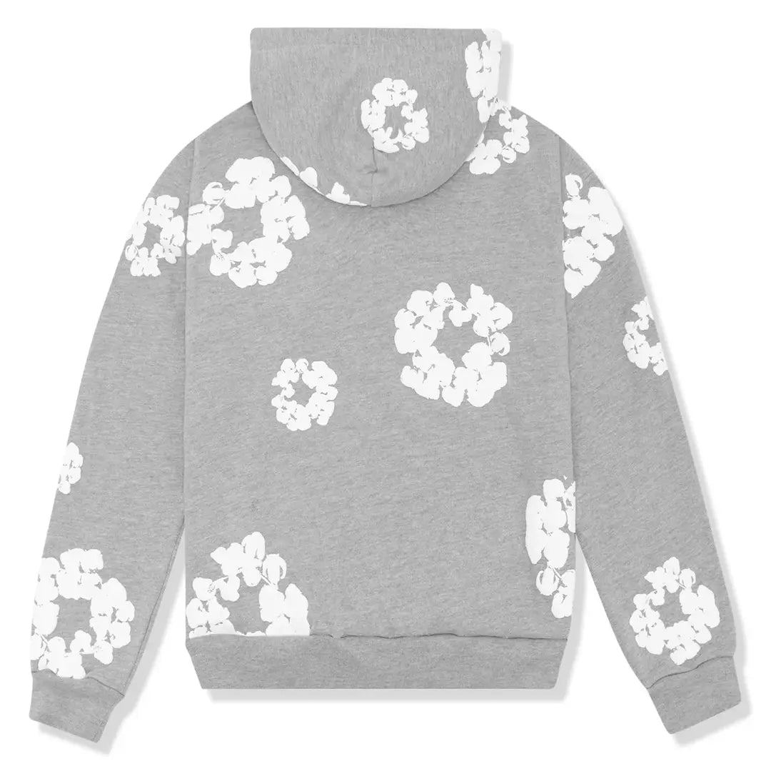 Denim Tears The Cotton Wreath Hooded Sweatshirt 'Grey' | Plugstationuk