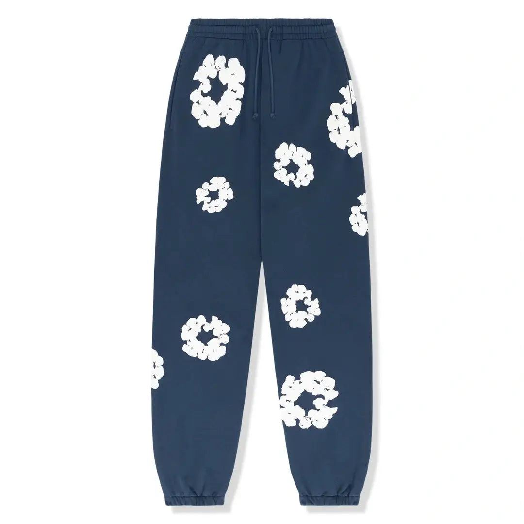 Denim Tears The Cotton Wreath Sweatpants 'Navy' | Plugstationuk