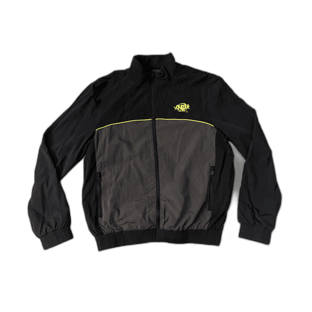 SYNAWORLD ‘SYNA LOGO’ SHELL TRACKSUIT - BLACK/GREY/YELLOW | Plugstationuk