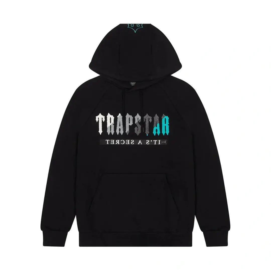 TRAPSTAR CHENILLE DECODED 2.0 HOODED TRACKSUIT - BLACK / TEAL | Plugstationuk
