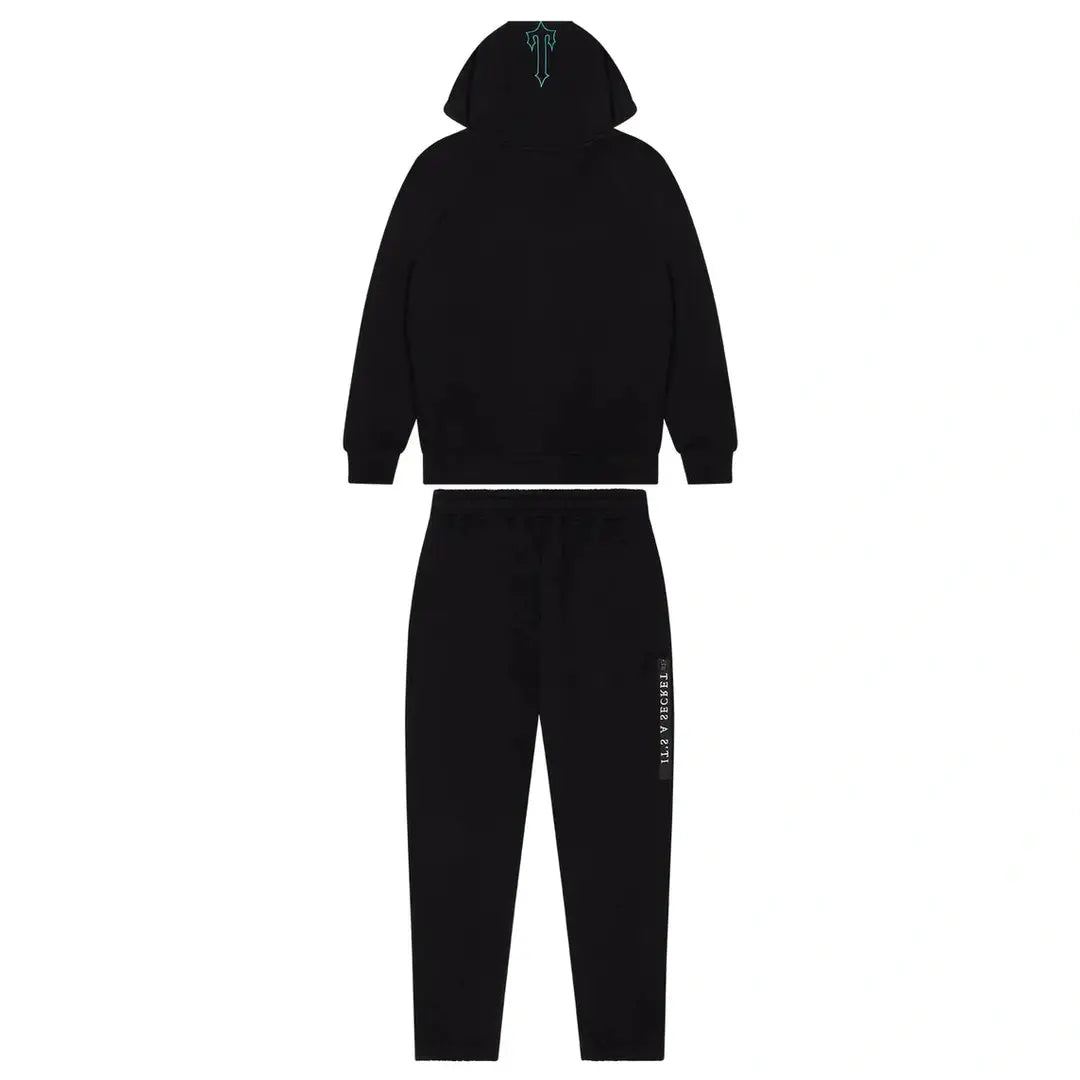 TRAPSTAR CHENILLE DECODED 2.0 HOODED TRACKSUIT - BLACK / TEAL | Plugstationuk