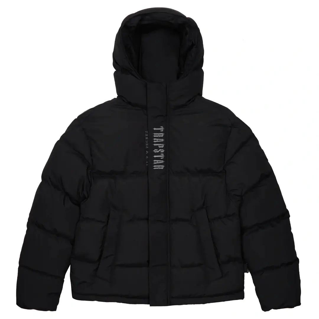 TRAPSTAR DECODED HOODED PUFFER 2.0 - BLACK | Plugstationuk
