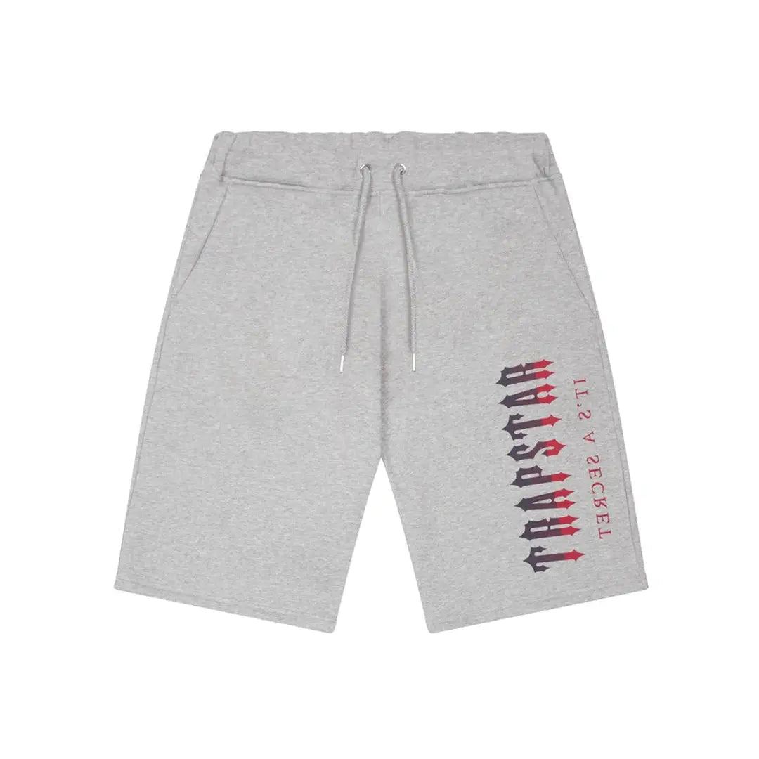 TRAPSTAR OVERSIZED DECODED SHORTS - GREY / RED GRADIENT | Plugstationuk