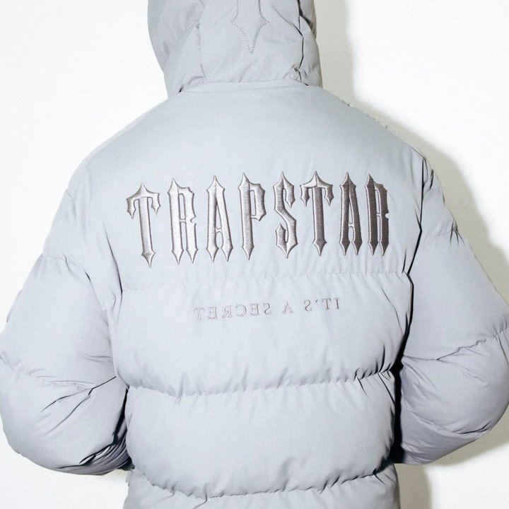 Trapstar Decoded Hooded Puffer Jacket 2.0 - Grey | Plugstationuk