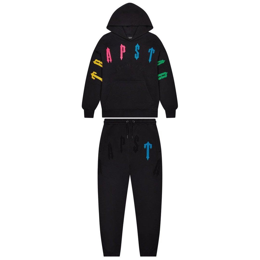 Trapstar Irongate Arch Chenille 2.0 Tracksuit - Black/Candy | Plugstationuk