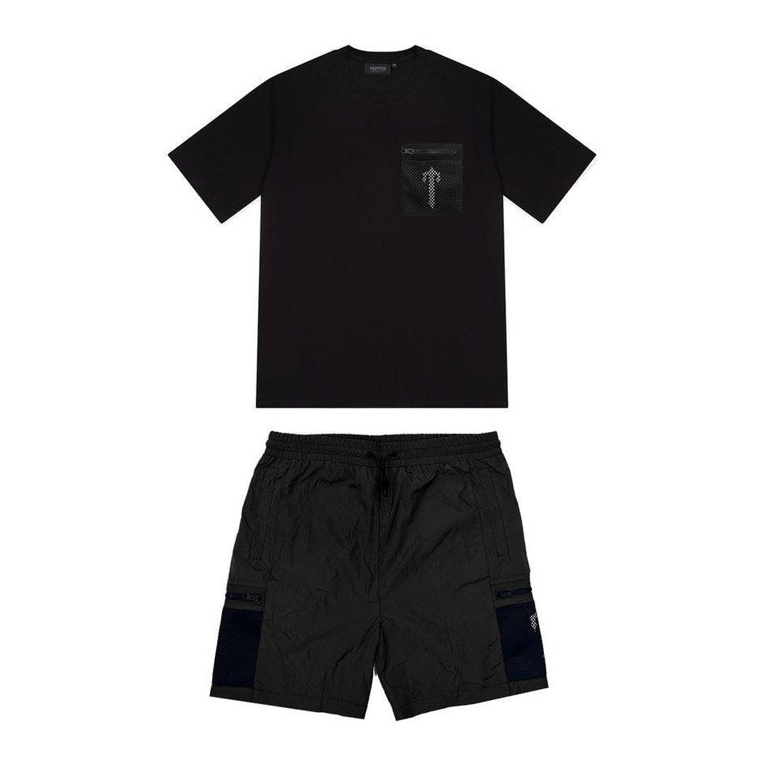 Trapstar Irongate Mesh Pocket Short Set - Black/White | Plugstationuk