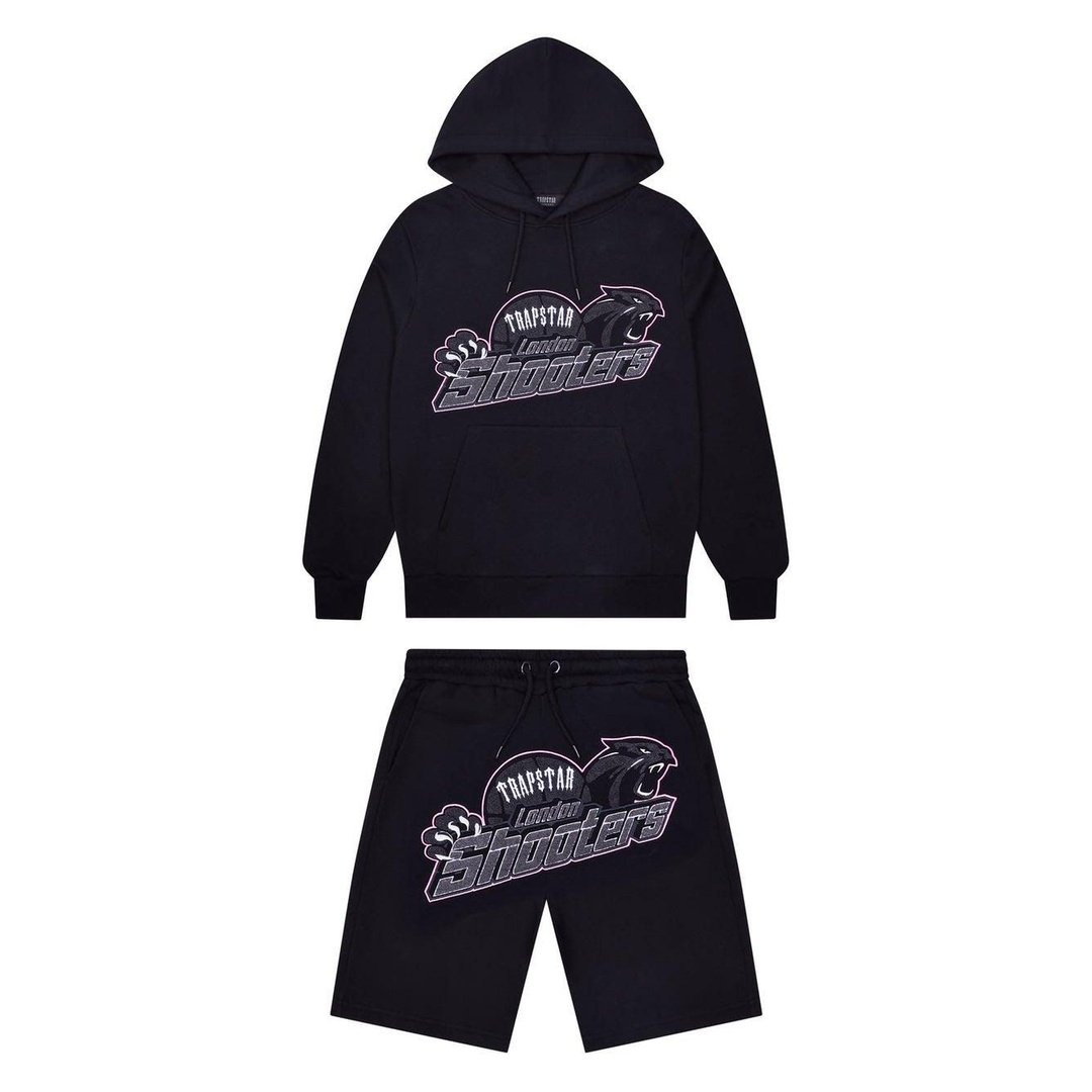 Trapstar Shooters Hoodie Shorts Set - Black