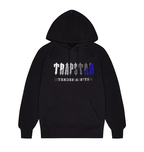 TRAPSTAR CHENILLE DECODED 2.0 HOODED TRACKSUIT - BLACK / BLUE