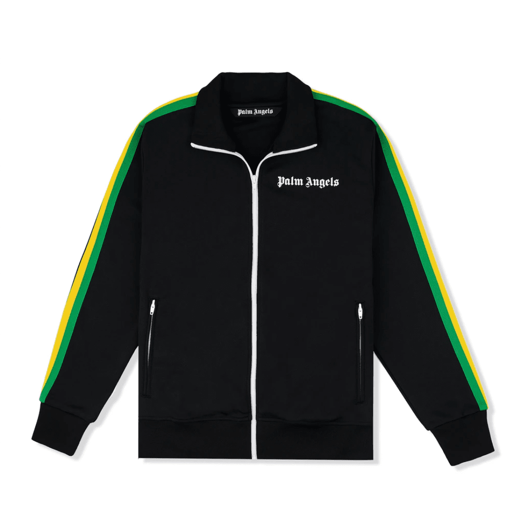PALM ANGELS EXODUS STRIPED BLACK TRACK JACKET | Plugstationuk