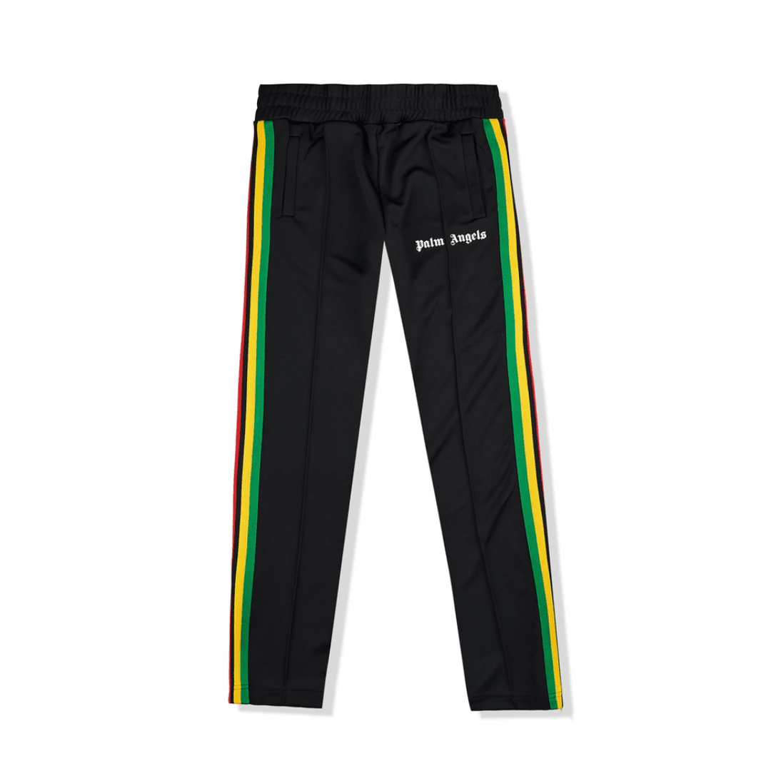 PALM ANGELS EXODUS STRIPED BLACK TRACK PANTS | Plugstationuk