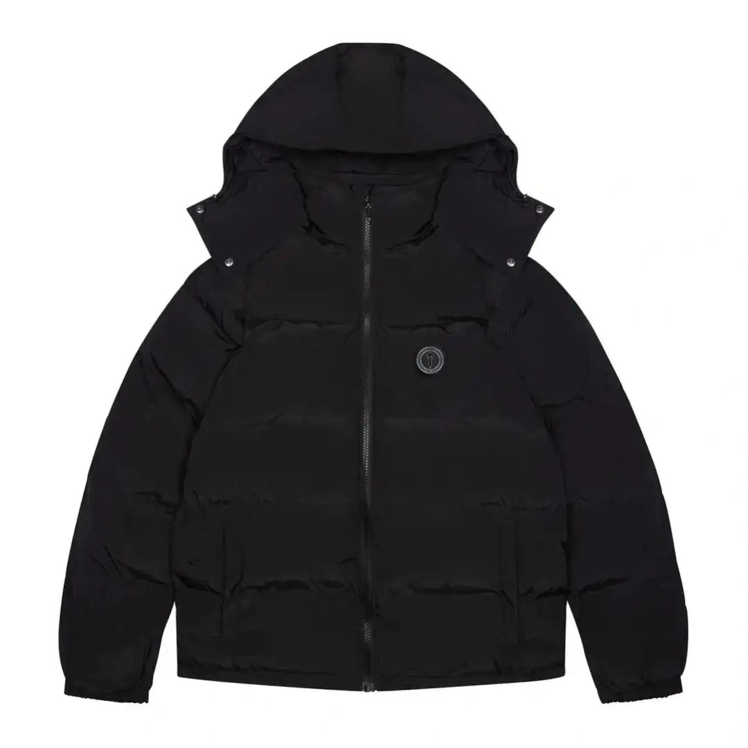 TRAPSTAR BLACKOUT IRONGATE DETACHABLE HOODED PUFFER JACKET | Plugstationuk
