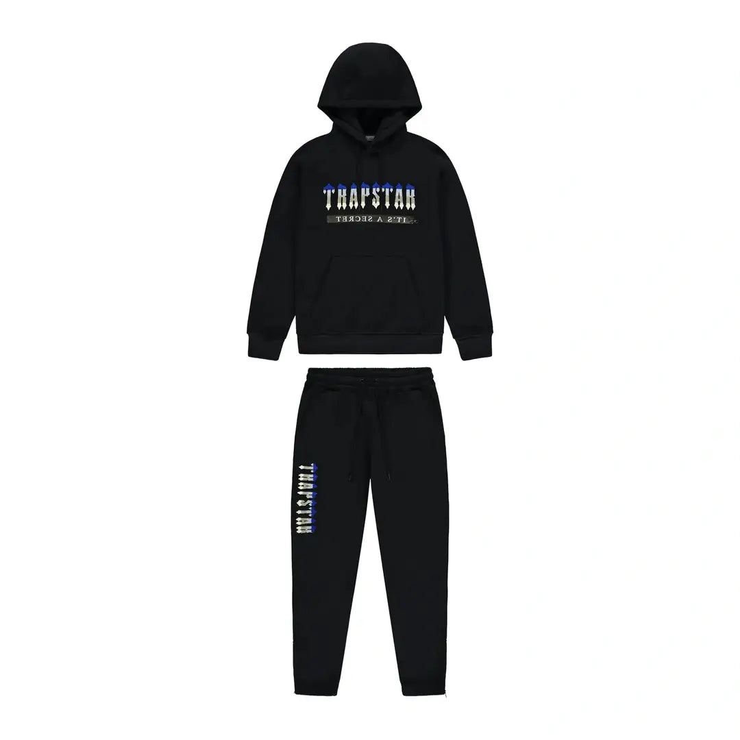 TRAPSTAR CHENILLE DECODED 2.0 HOODED TRACKSUIT - BLACK ICE EDITION | Plugstationuk