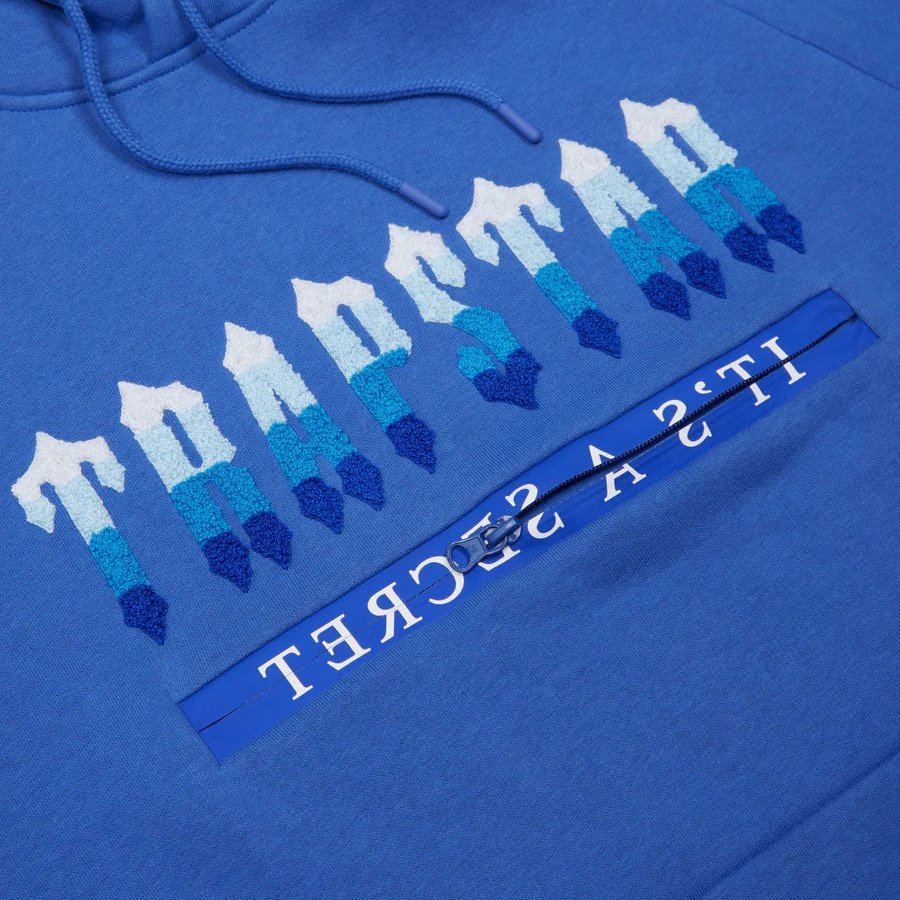 TRAPSTAR CHENILLE DECODED HOODED TRACKSUIT 2.0 - DAZZLING BLUE/WHITE | Plugstationuk