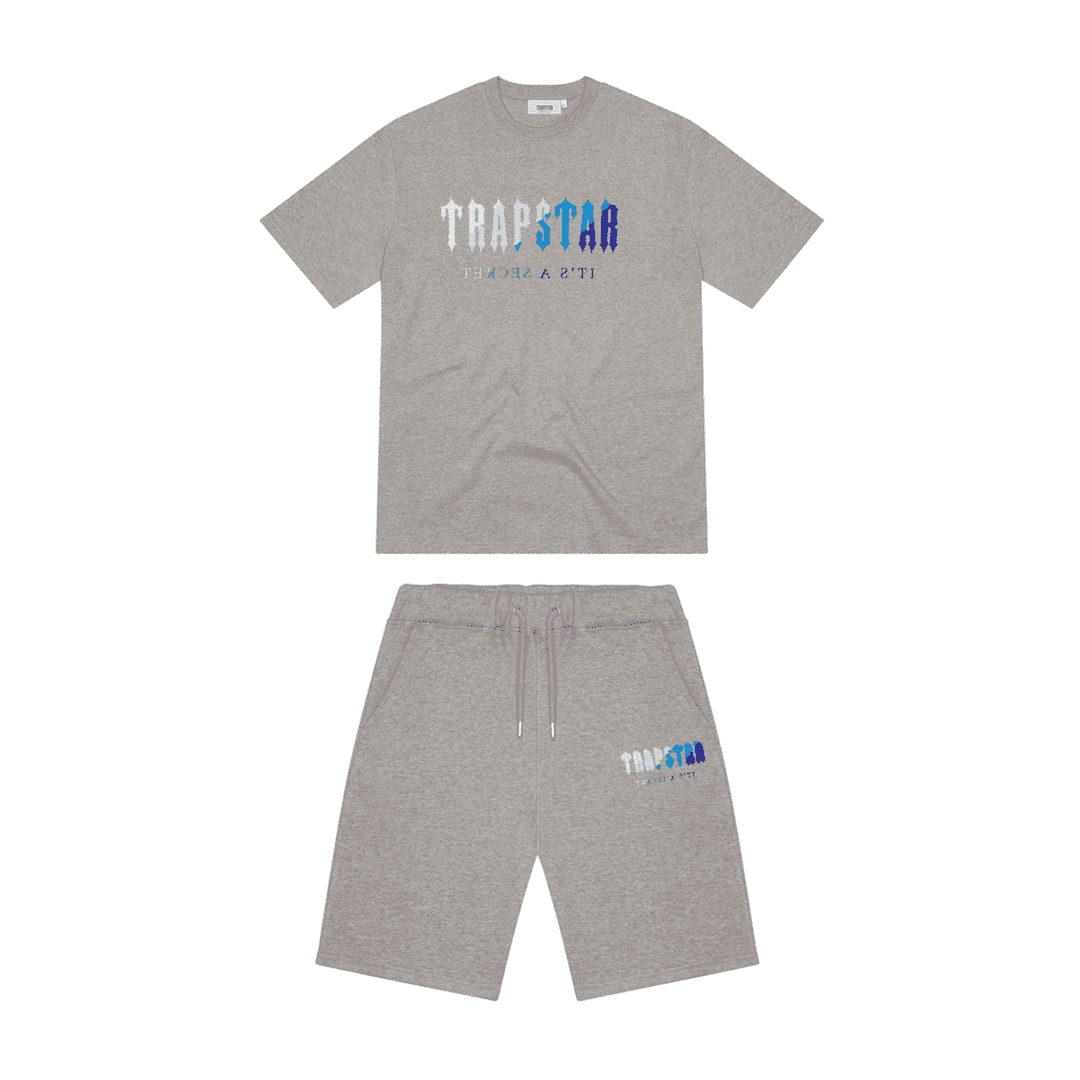TRAPSTAR CHENILLE DECODED SHORT SET - GREY ICE FLAVOURS 2.0 EDITION | Plugstationuk