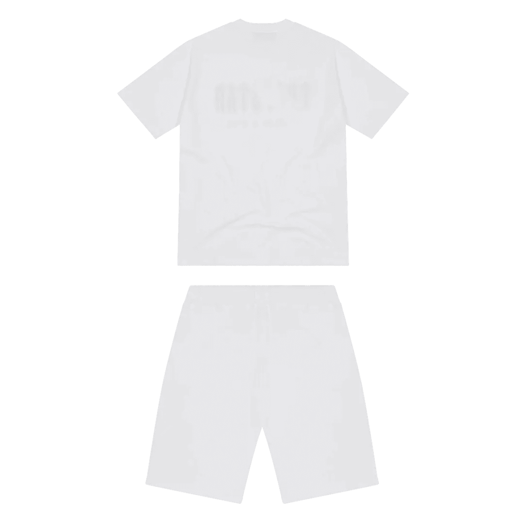TRAPSTAR CHENILLE DECODED SHORT SET - WHITE/GREEN | Plugstationuk