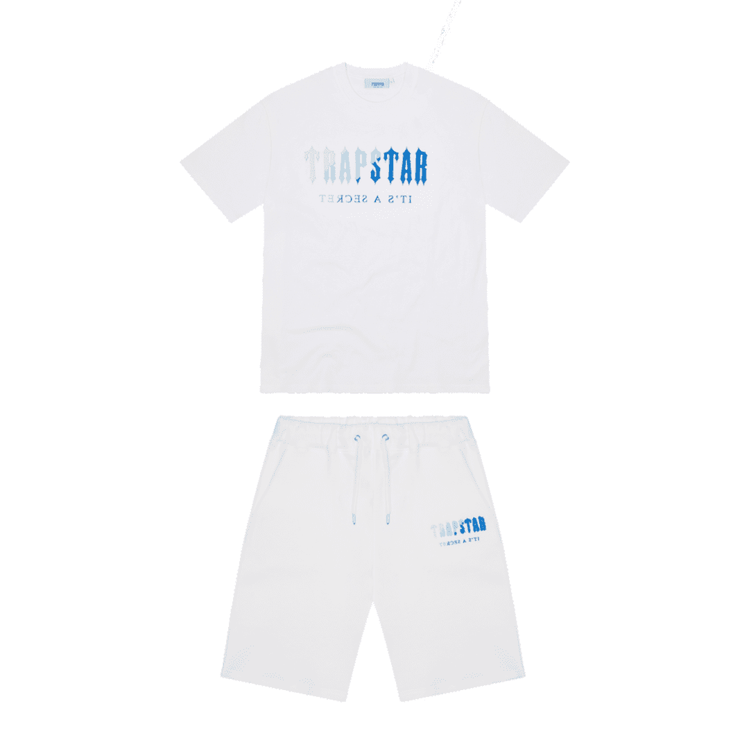 TRAPSTAR CHENILLE DECODED SHORT SET - WHITE ICE FLAVOURS 2.0 EDITION | Plugstationuk