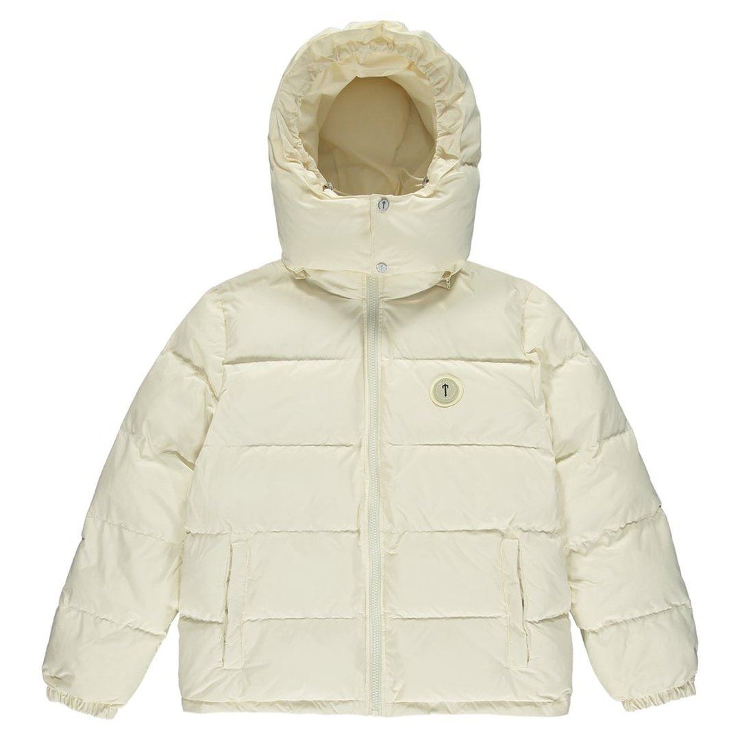 TRAPSTAR CREAM IRONGATE DETACHABLE HOODED PUFFER JACKET | Plugstationuk
