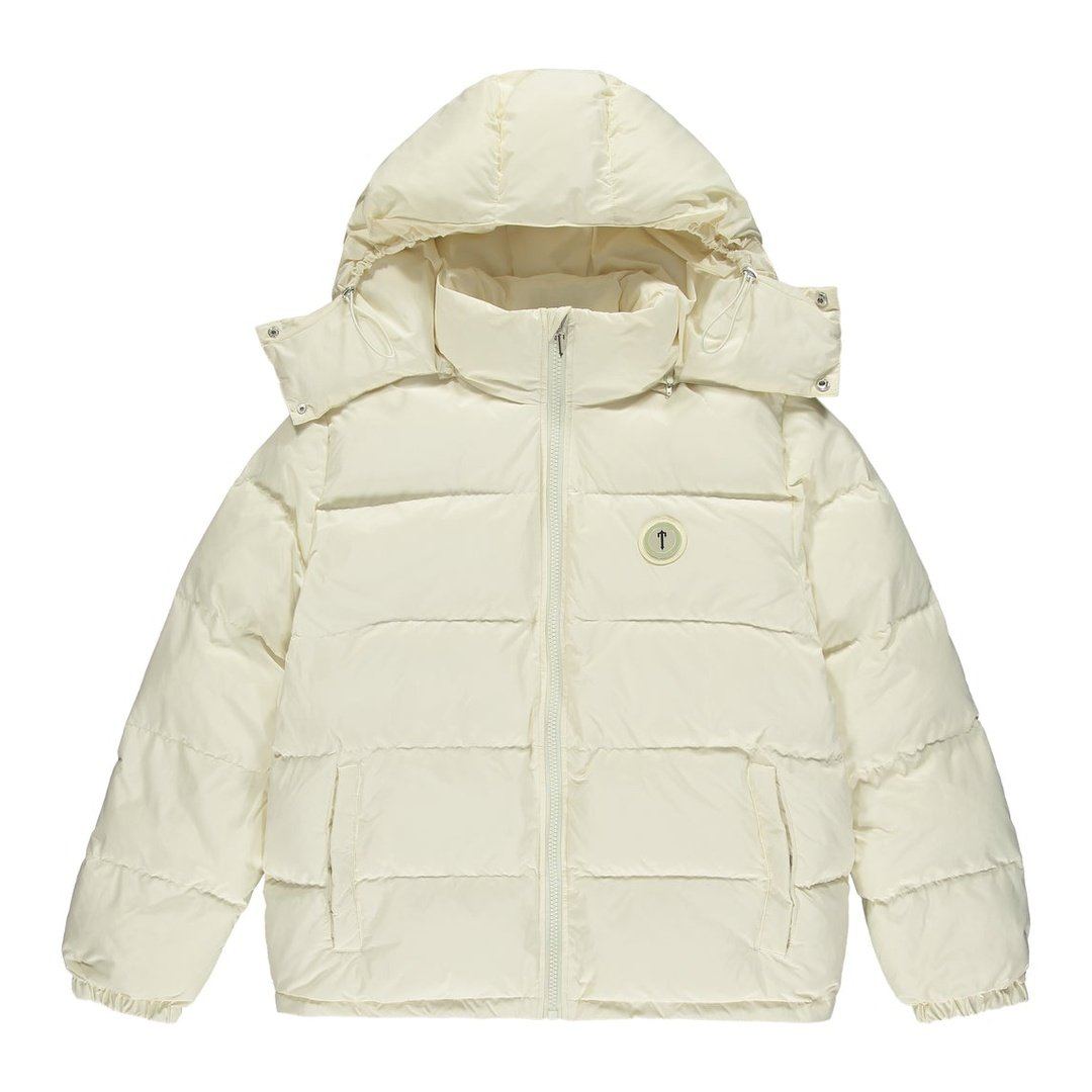 TRAPSTAR CREAM IRONGATE DETACHABLE HOODED PUFFER JACKET | Plugstationuk