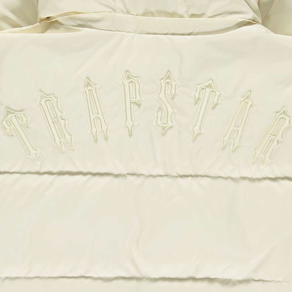 TRAPSTAR CREAM IRONGATE DETACHABLE HOODED PUFFER JACKET | Plugstationuk