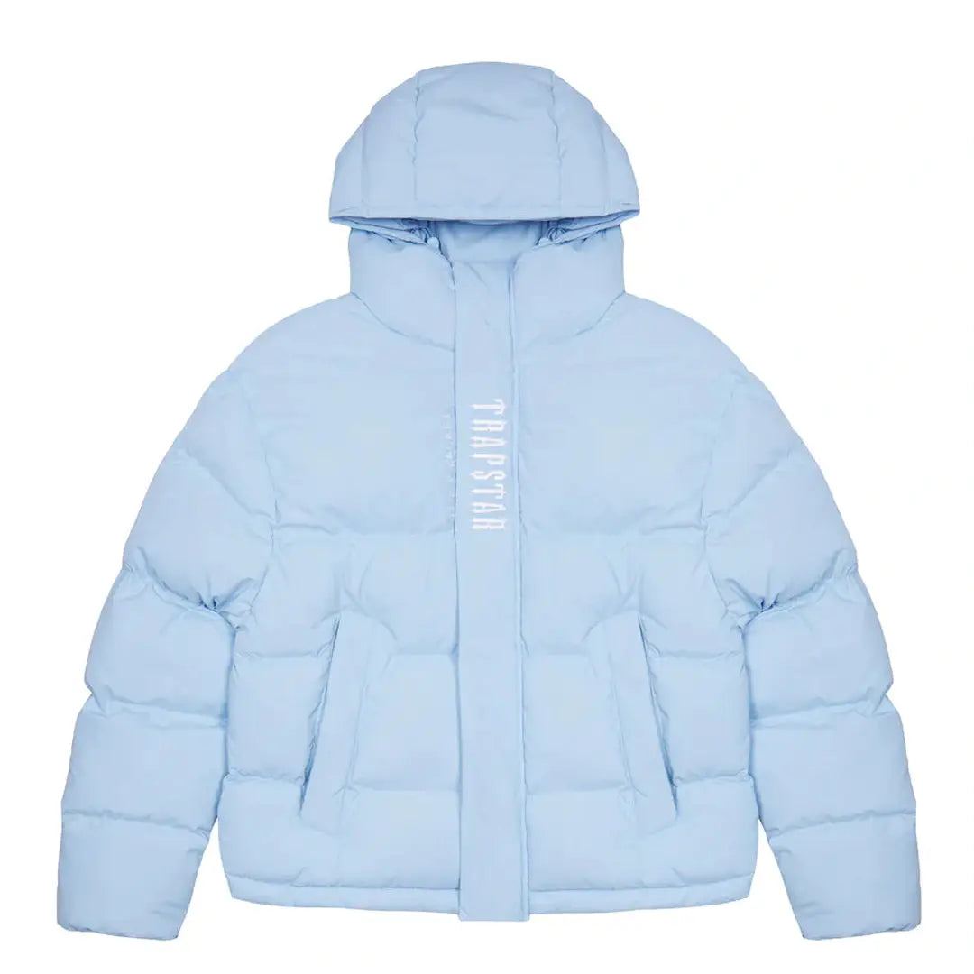 TRAPSTAR DECODED HOODED PUFFER 2.0 - ICE BLUE | Plugstationuk