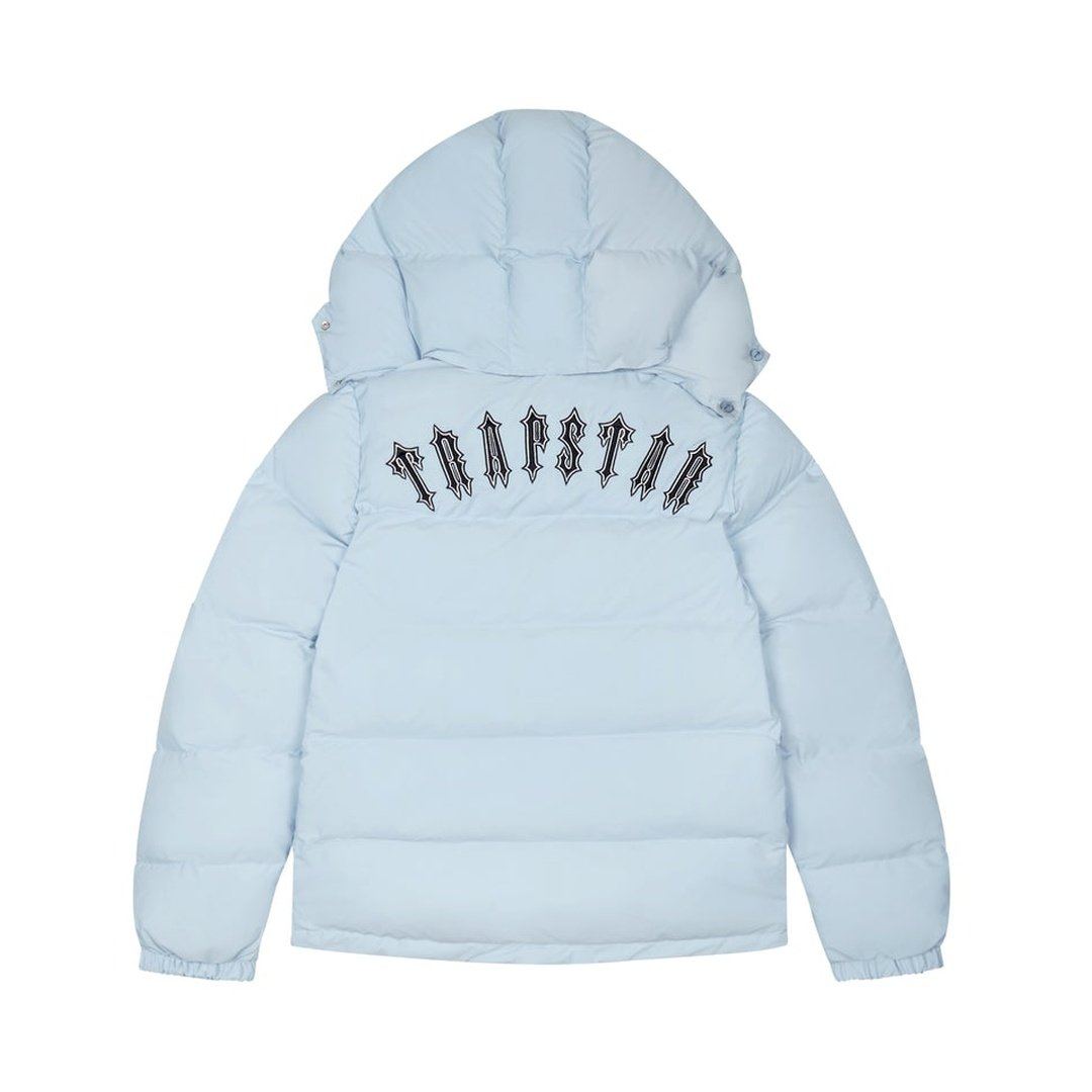 TRAPSTAR ICE BLUE IRONGATE DETACHABLE HOODED PUFFER JACKET | Plugstationuk