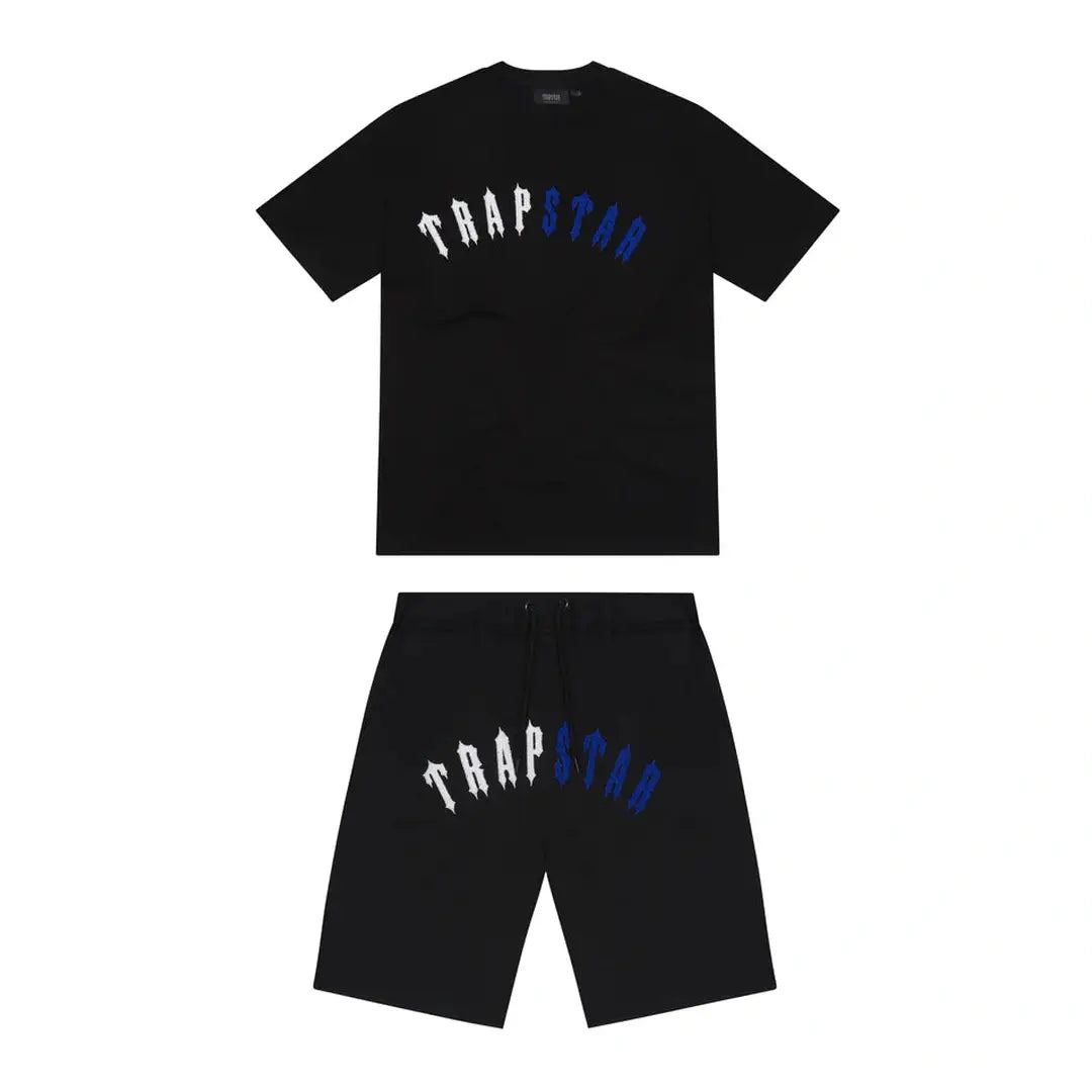 TRAPSTAR IRONGATE ARCH CHENILLE SHORT SET - BLACK ICE EDITION | Plugstationuk