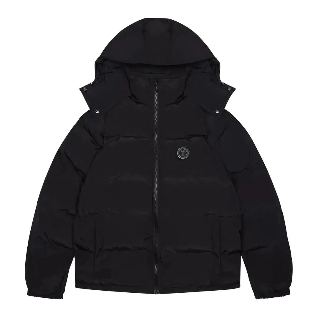 TRAPSTAR IRONGATE DETACHABLE HOODED PUFFER JACKET - 2023 BLACKOUT EDITION | Plugstationuk