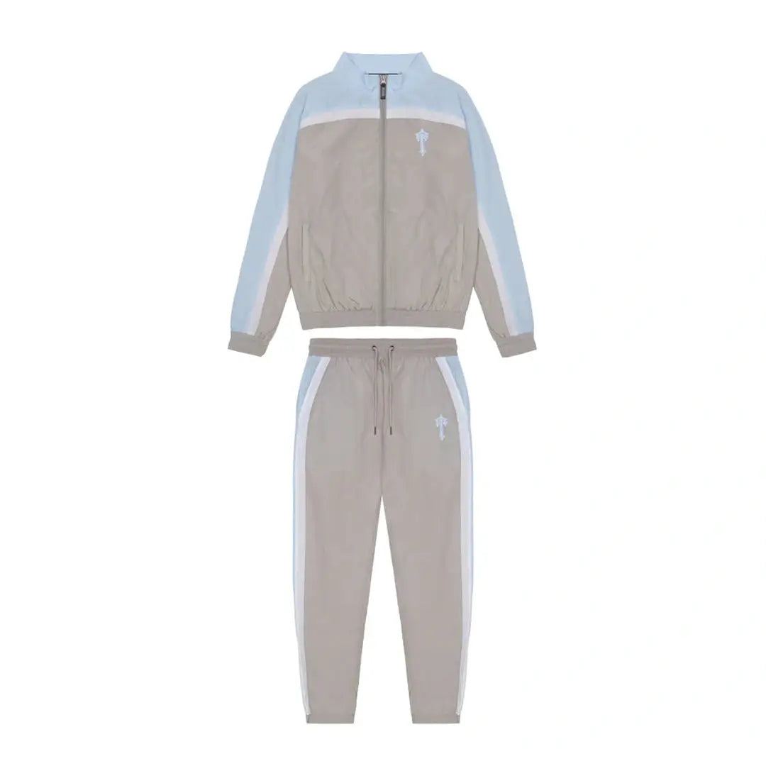 TRAPSTAR IRONGATE T SHELLSUIT - GREY/CASHMERE BLUE/WHITE | Plugstationuk