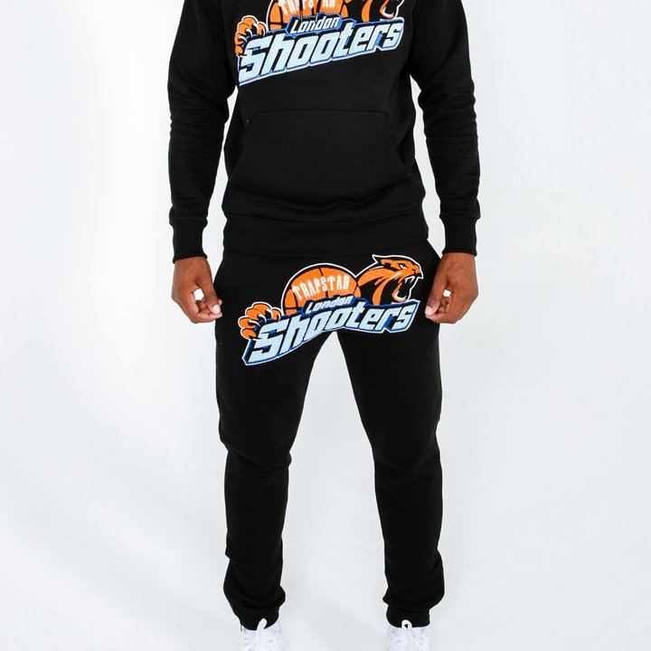 TRAPSTAR LONDON SHOOTERS HOODED TRACKSUIT BLACK | Plugstationuk