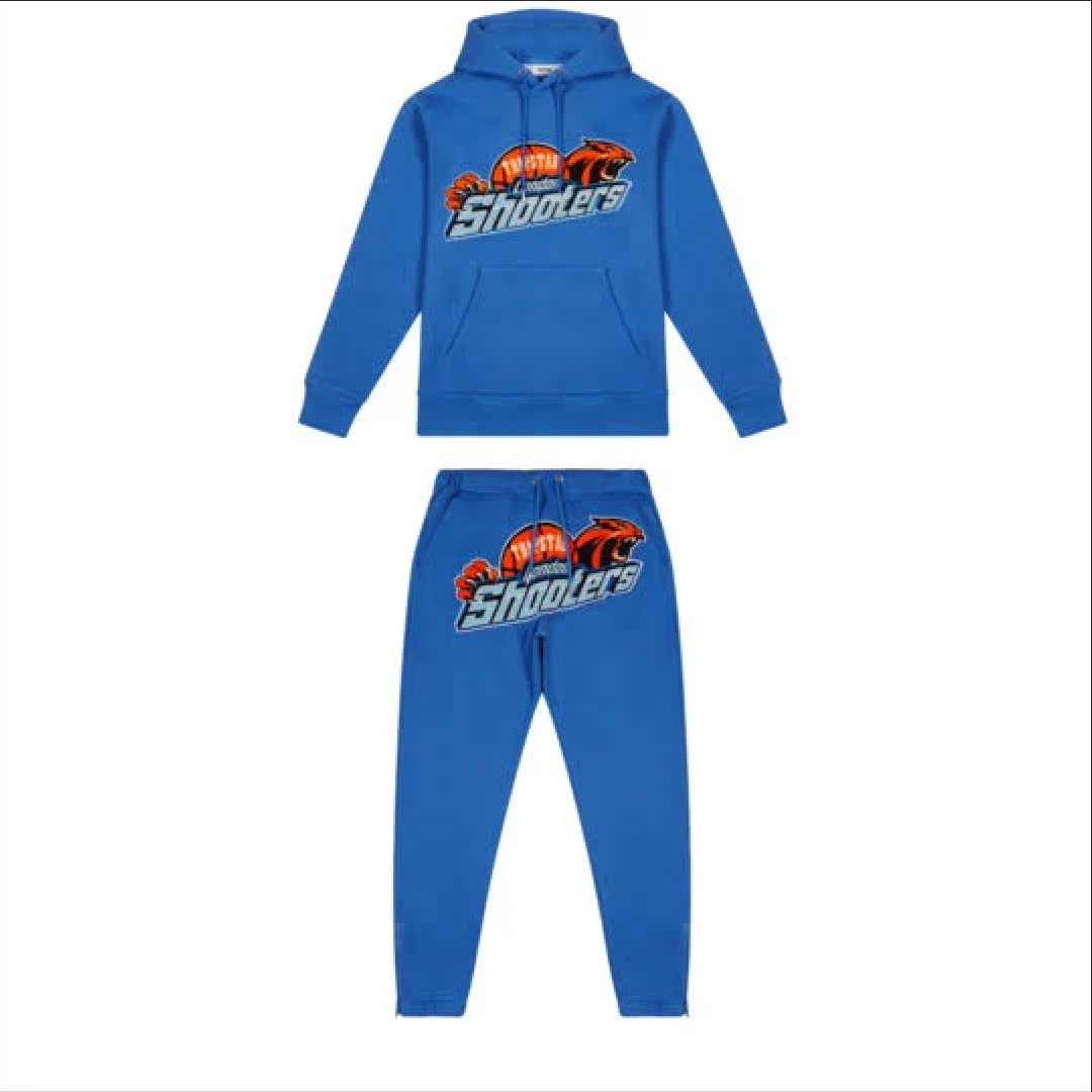 TRAPSTAR LONDON SHOOTERS HOODED TRACKSUIT BLUE | Plugstationuk