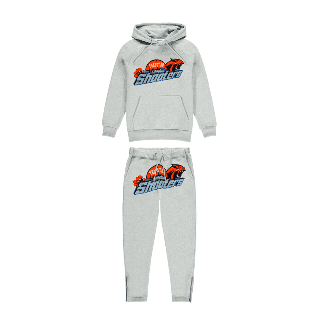 TRAPSTAR LONDON SHOOTERS HOODED TRACKSUIT GREY | Plugstationuk