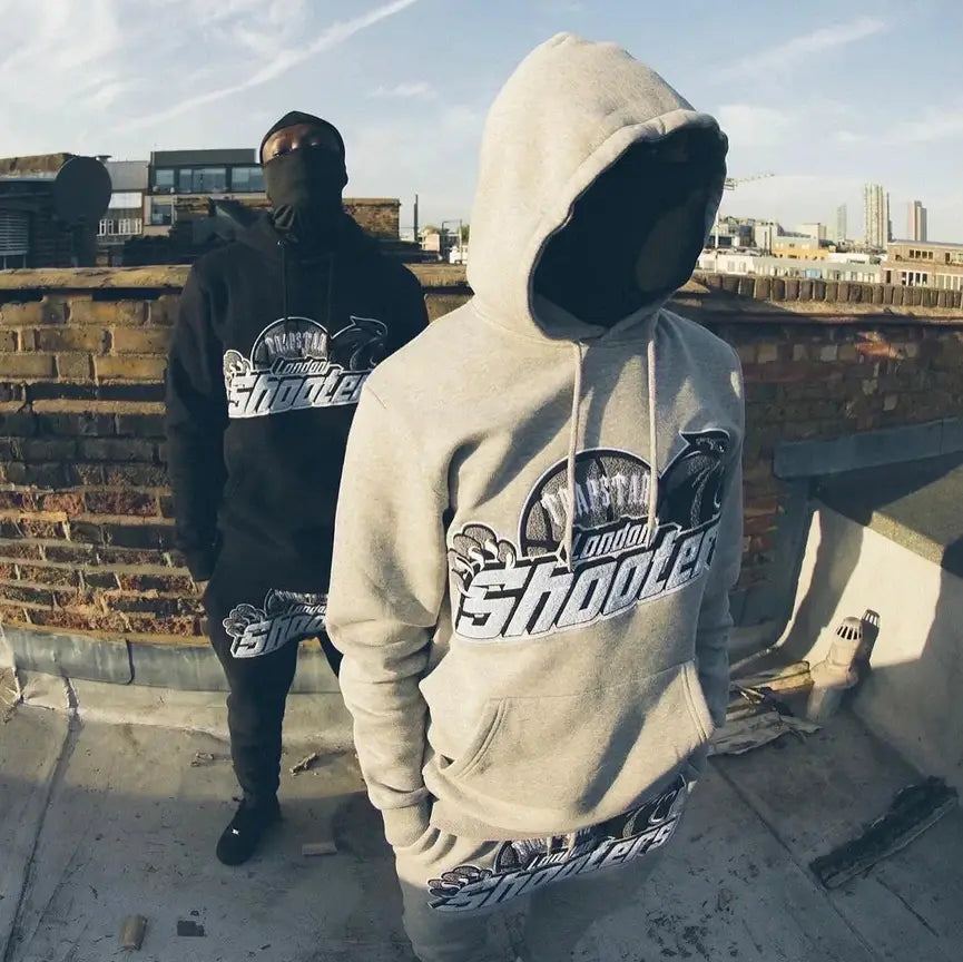 TRAPSTAR LONDON SHOOTERS HOODED TRACKSUIT - GREY/Sky Blue | Plugstationuk