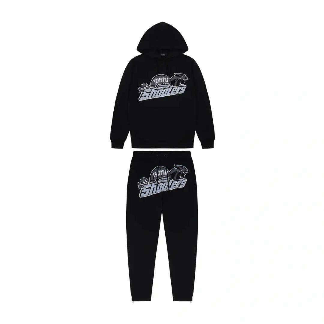 TRAPSTAR SHOOTERS HOODIE TRACKSUIT - BLACK/SKY BLUE | Plugstationuk