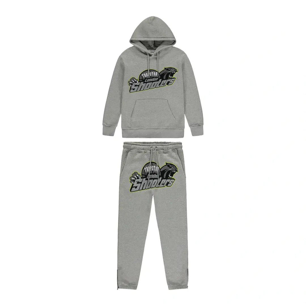 TRAPSTAR SHOOTERS HOODIE TRACKSUIT - GREY/LIME