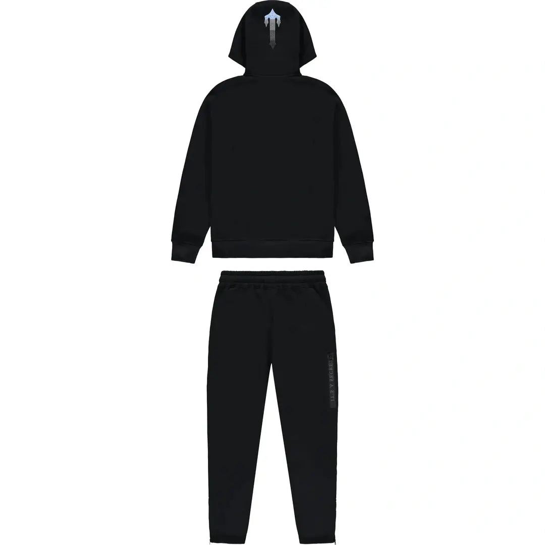 Trapstar Chenille Decoded 2.0 Hooded Tracksuit - BLACK/ ICE BLUE | Plugstationuk