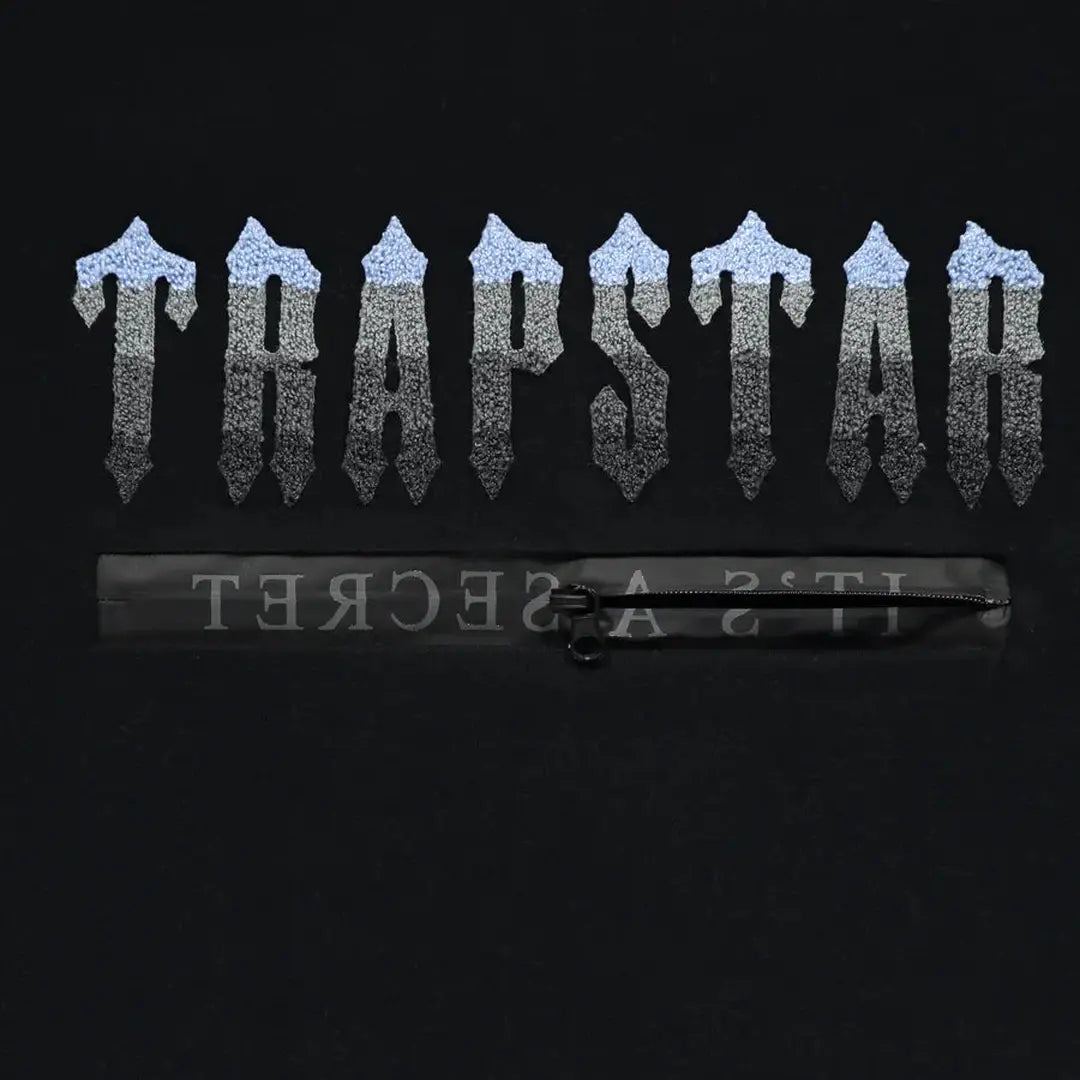 Trapstar Chenille Decoded 2.0 Hooded Tracksuit - BLACK/ ICE BLUE | Plugstationuk