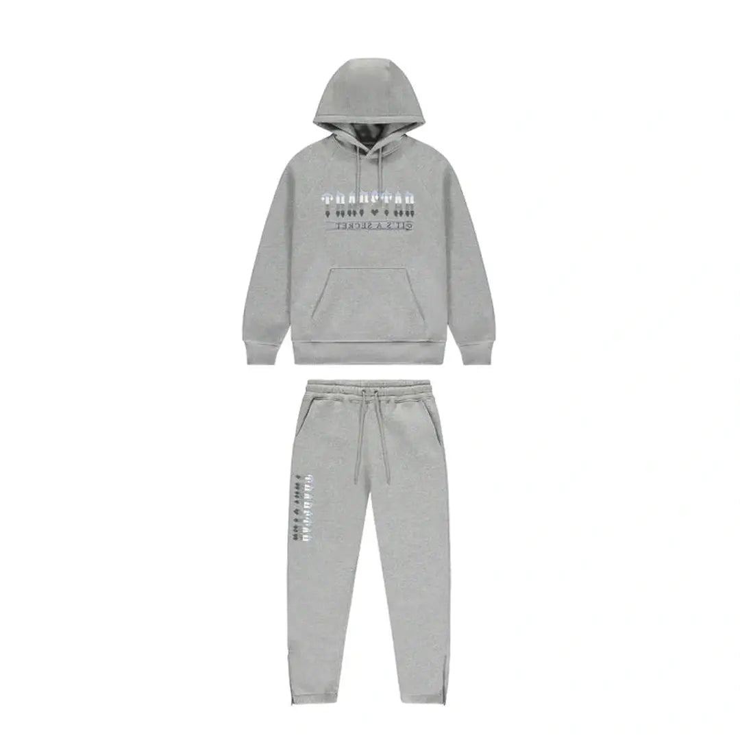 Trapstar Chenille Decoded 2.0 Hooded Tracksuit - GREY/ ICE BLUE | Plugstationuk