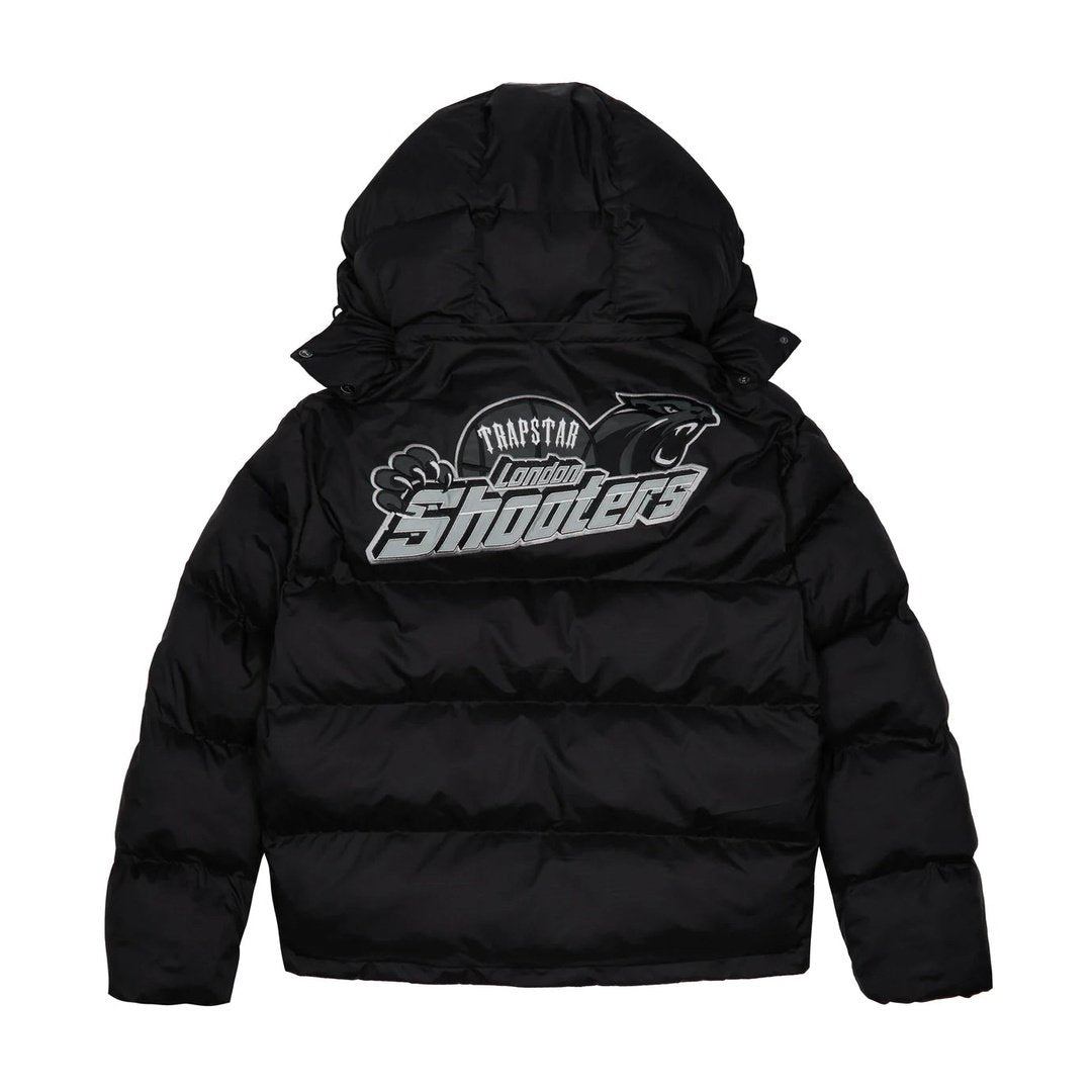 Trapstar Shooters Hooded Puffer Jacket - Black/Reflective | Plugstationuk