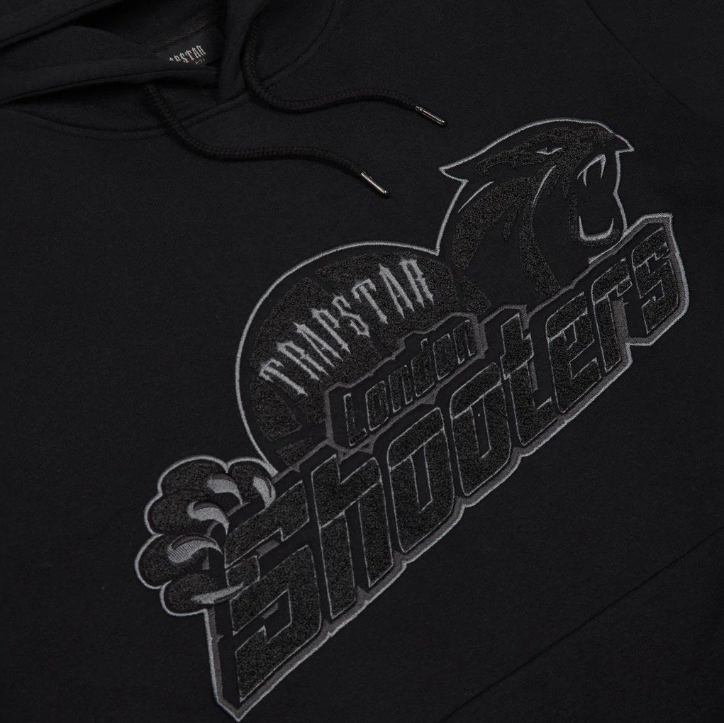 Trapstar Shooters Hooded Tracksuit - Black Monochrome Edition | Plugstationuk