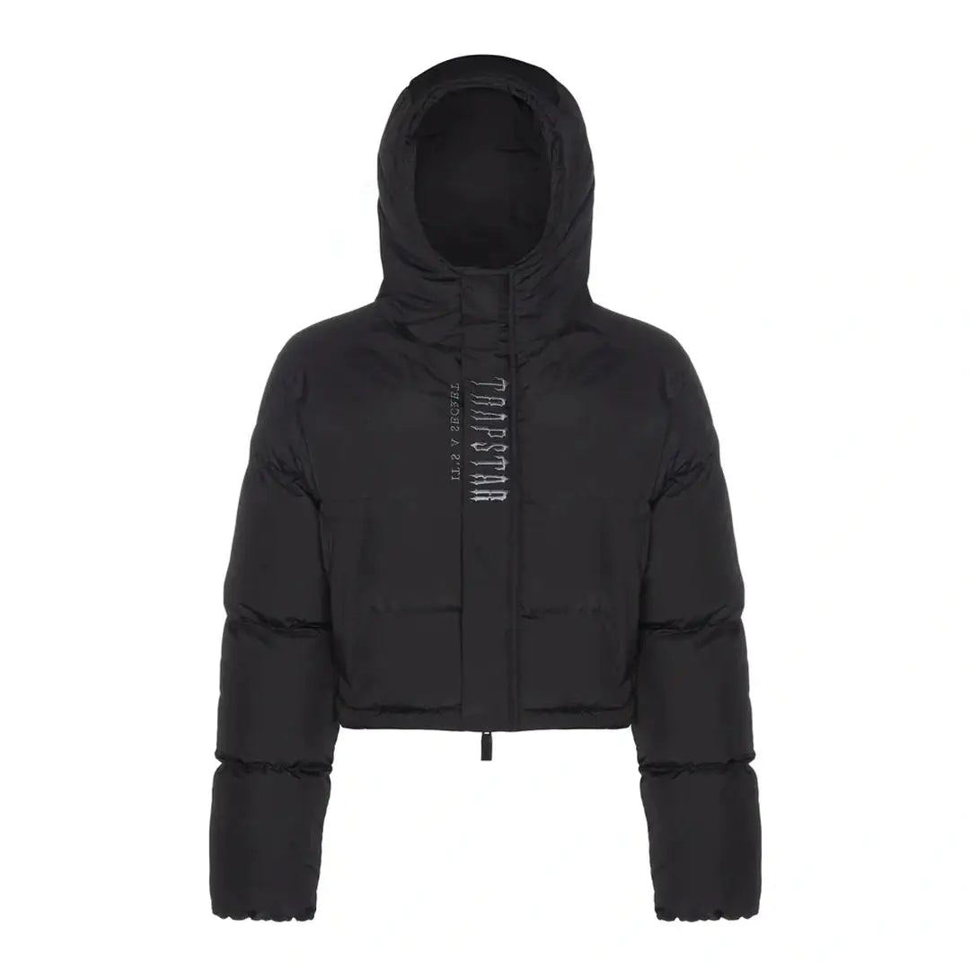Womens Trapstar Decoded Hooded Puffer Jacket 2022 - BLACK | Plugstationuk