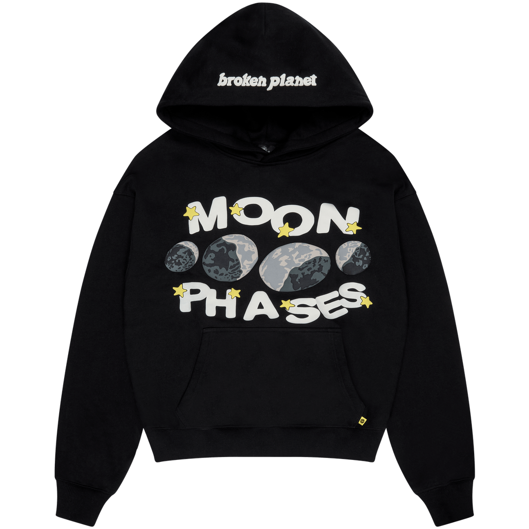 Broken Planet Moon Phases Hoodie - Midnight Black