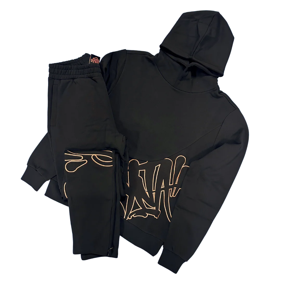 Syna World Logo Slice Tracksuit - Black / Rose Gold