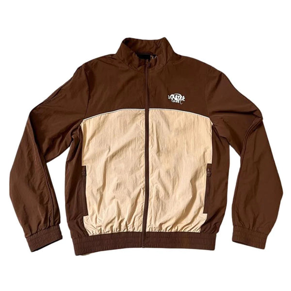 SYNAWORLD ‘SYNA LOGO’ SHELL TRACKSUIT - BROWN/BEIGE