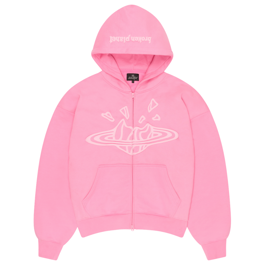 Broken Planet Zip Up Hoodie - Candy