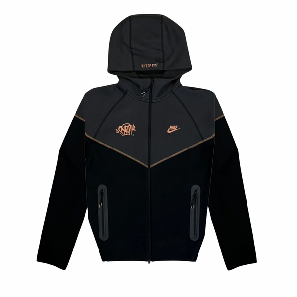 CENTRAL CEE X NIKE TECH FLEECE SET BLACK ANTHRACITE METALLIC RED B central-cee-x-nike-tech-fleece-set-black-anthracite-metallic-red-b