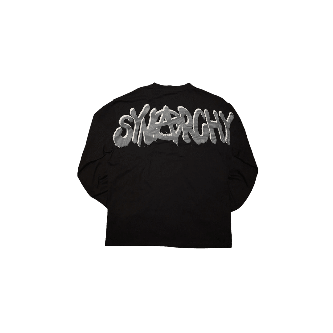 Syna Lettering Synaworld 'Syna Logo' Longsleeve Tee - Black/Black
